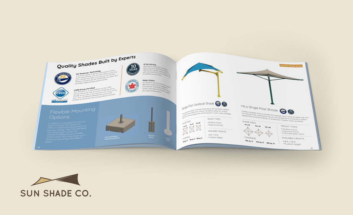 2026 Product Catalog, Shade Sails by Sun Shade Co., Parasol Shade Series, Super Shade Series, Steel Shade Series, Horizon Shade Series, Outdoor Classrooms Series, Daycares & Schools, Municipalities & Cities, Commercial, Residential, Ontario-made shade solutions designed for durability, style, and performance.